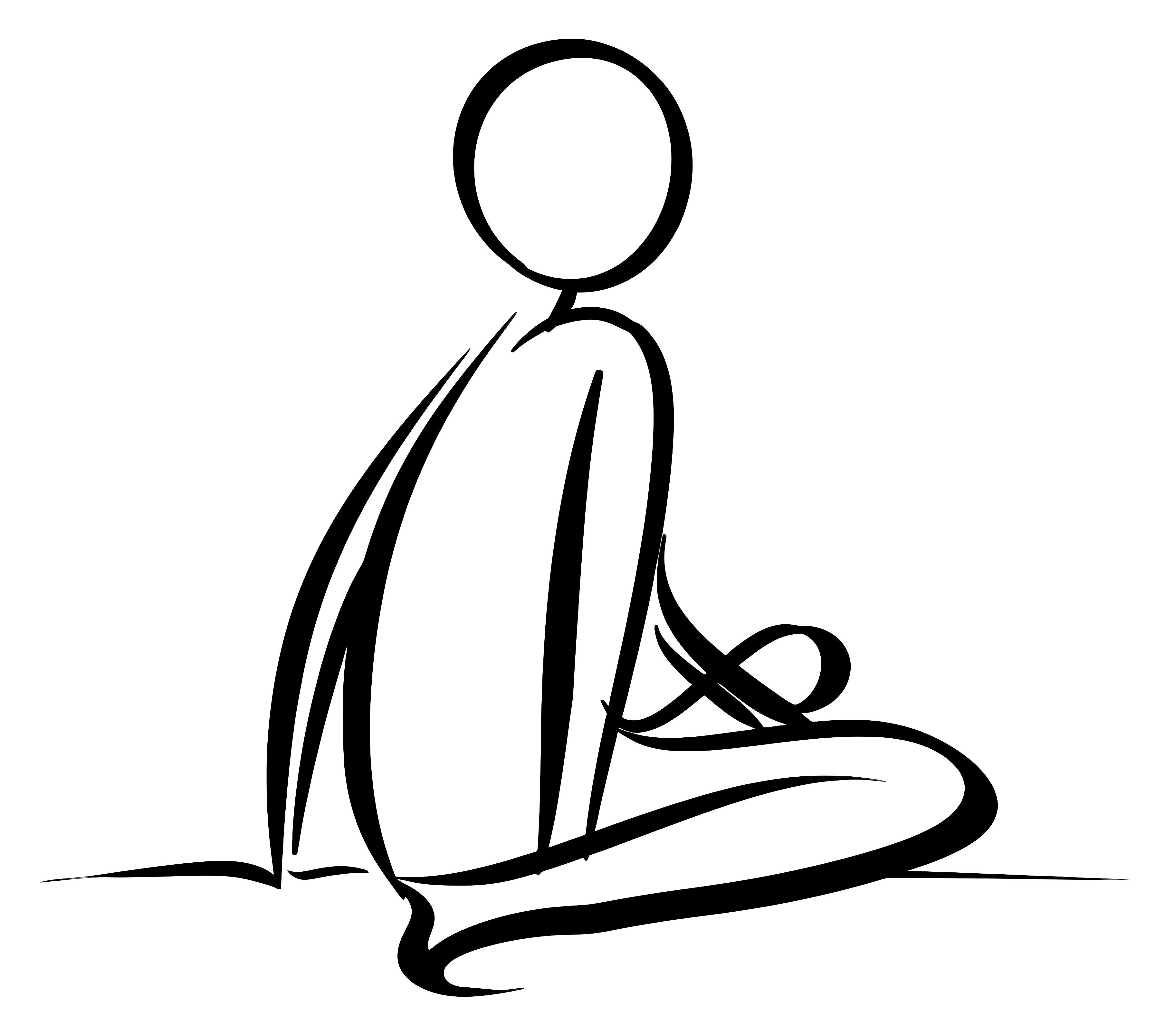 Minimalist Sitting Figure Illustration