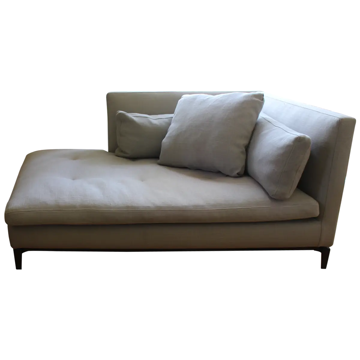 Modern Gray Chaise Lounge with Pillows