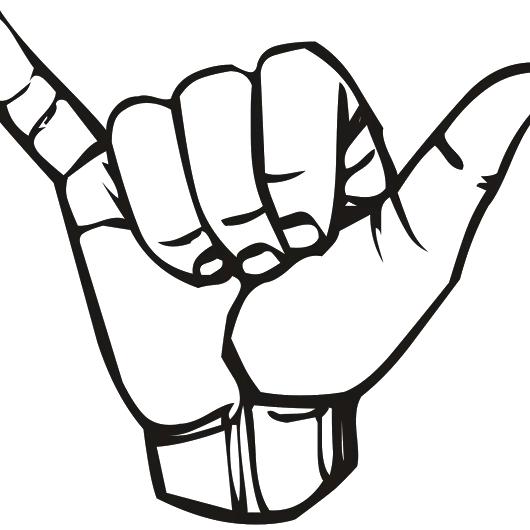 Shaka Hand Gesture Line Drawing