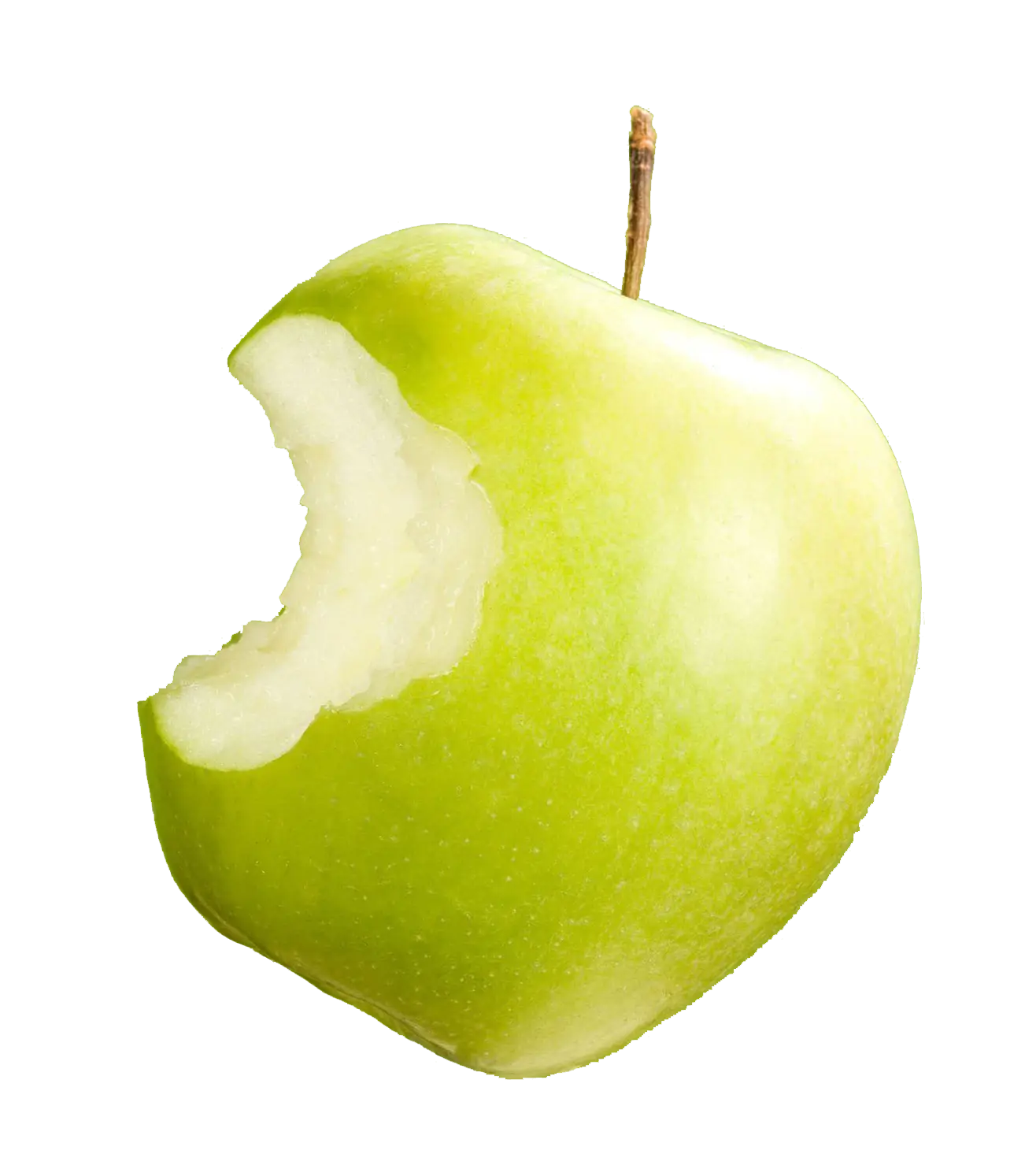 Bitten Green Apple Illustration