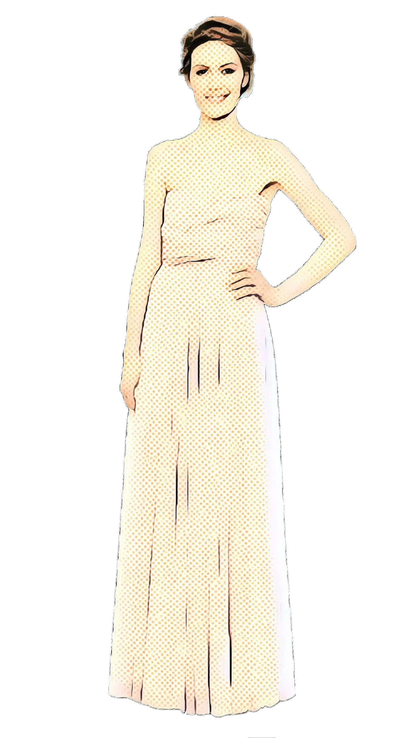 Elegant Woman Illustration in White Gown