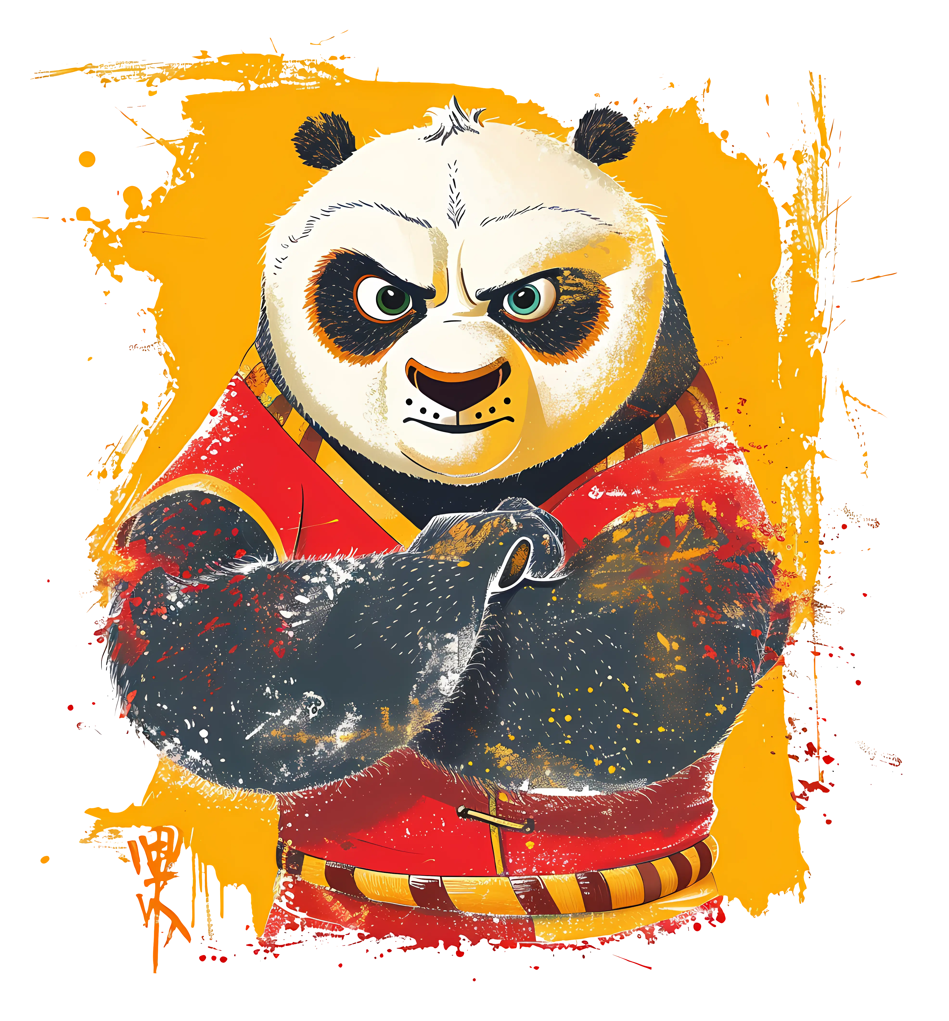 Panda Character in Action Pose