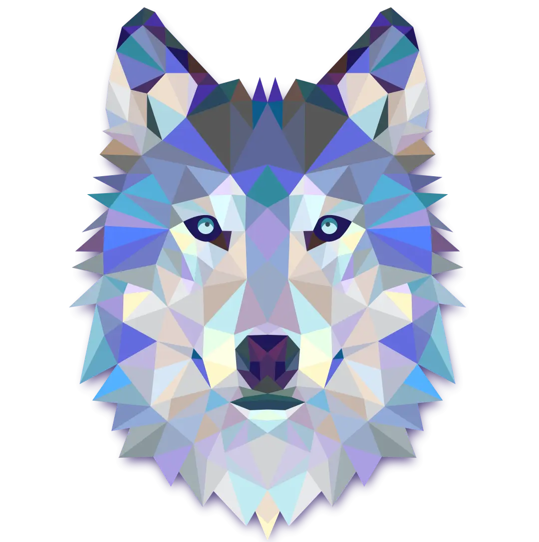 Geometric Wolf Illustration in Polygon Art Style