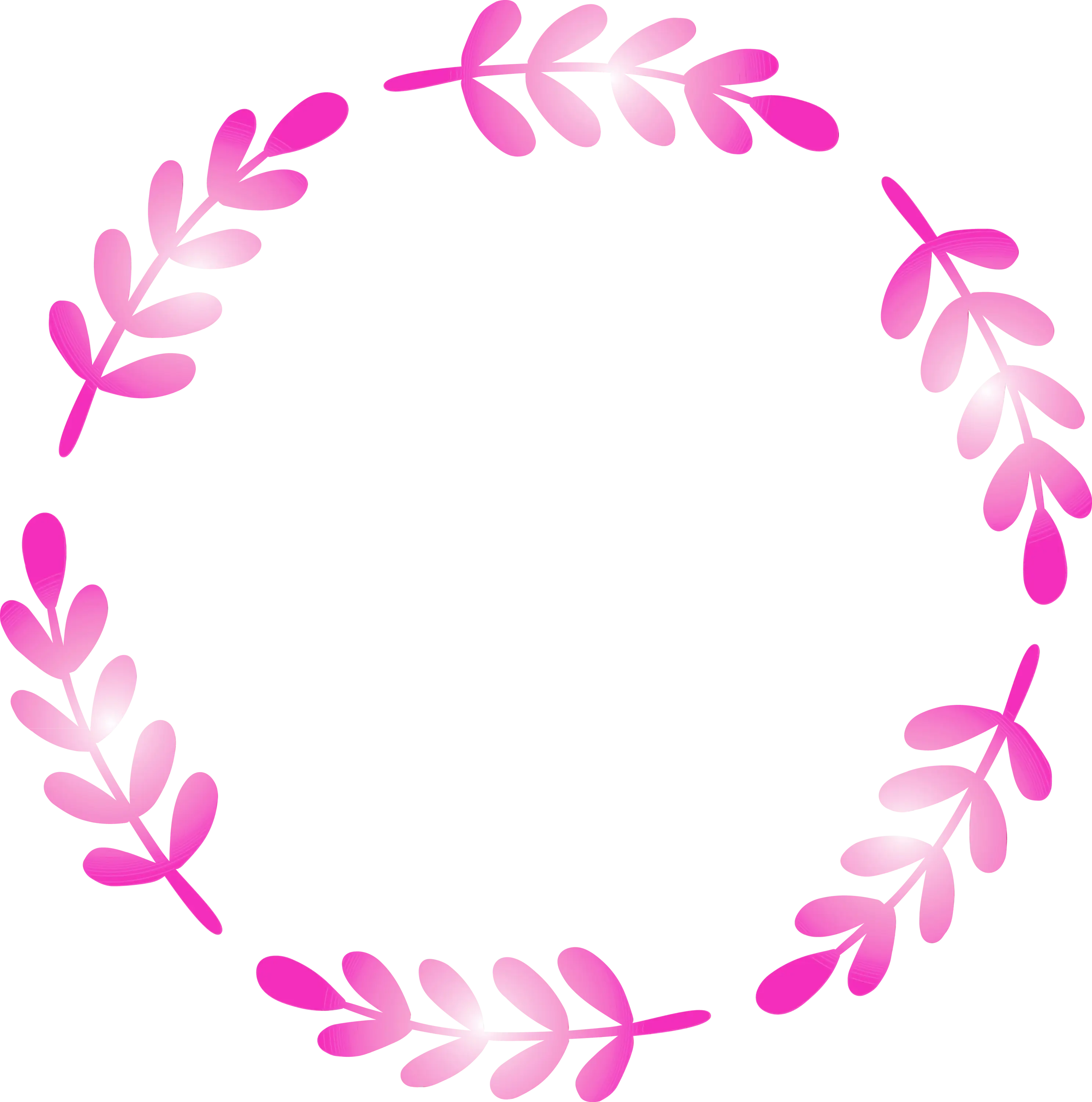 Pink Leaf Wreath Illustration