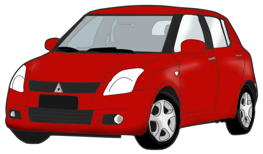 Red Compact Car Illustration