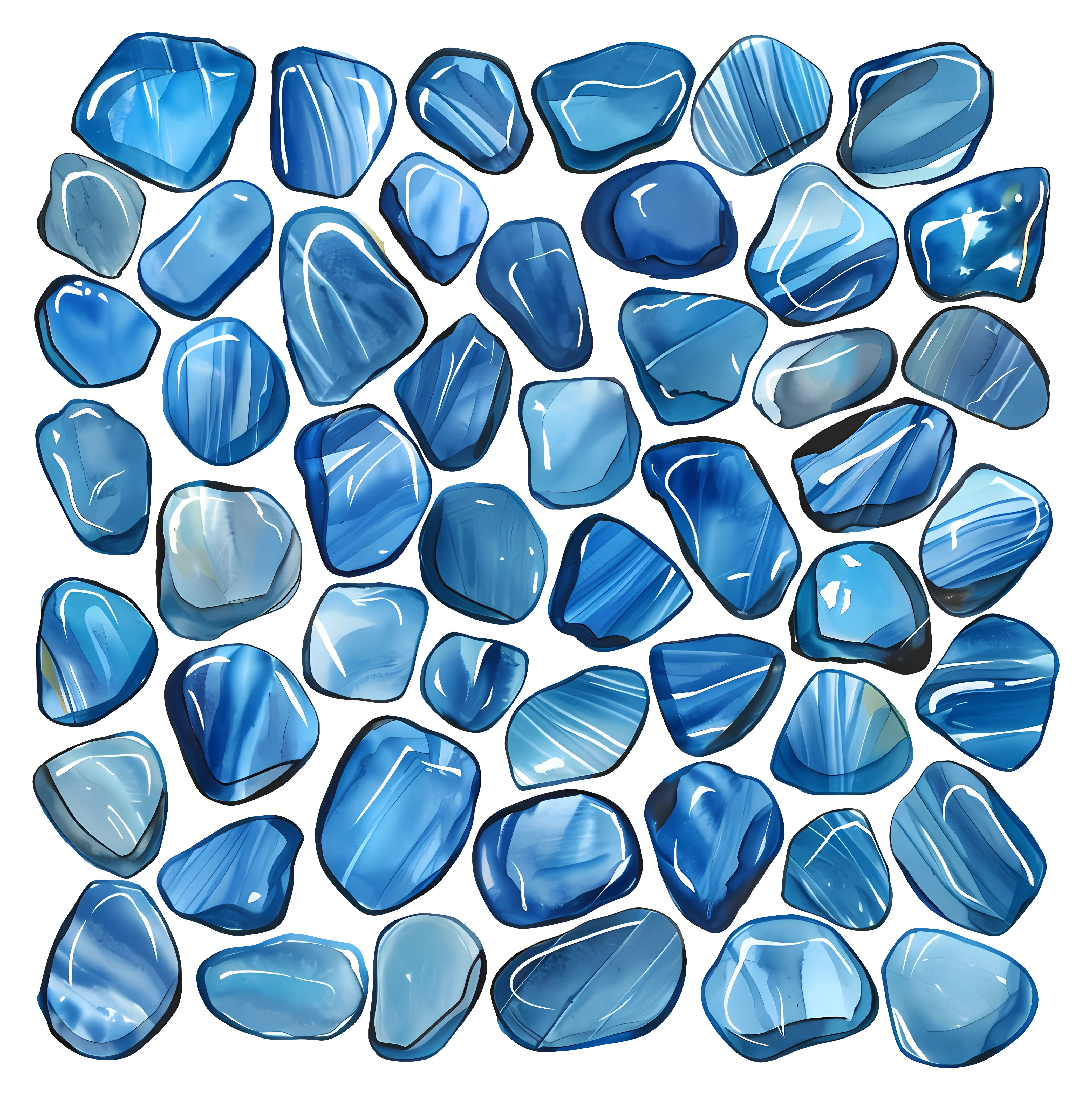 Polished Blue Stones Illustration