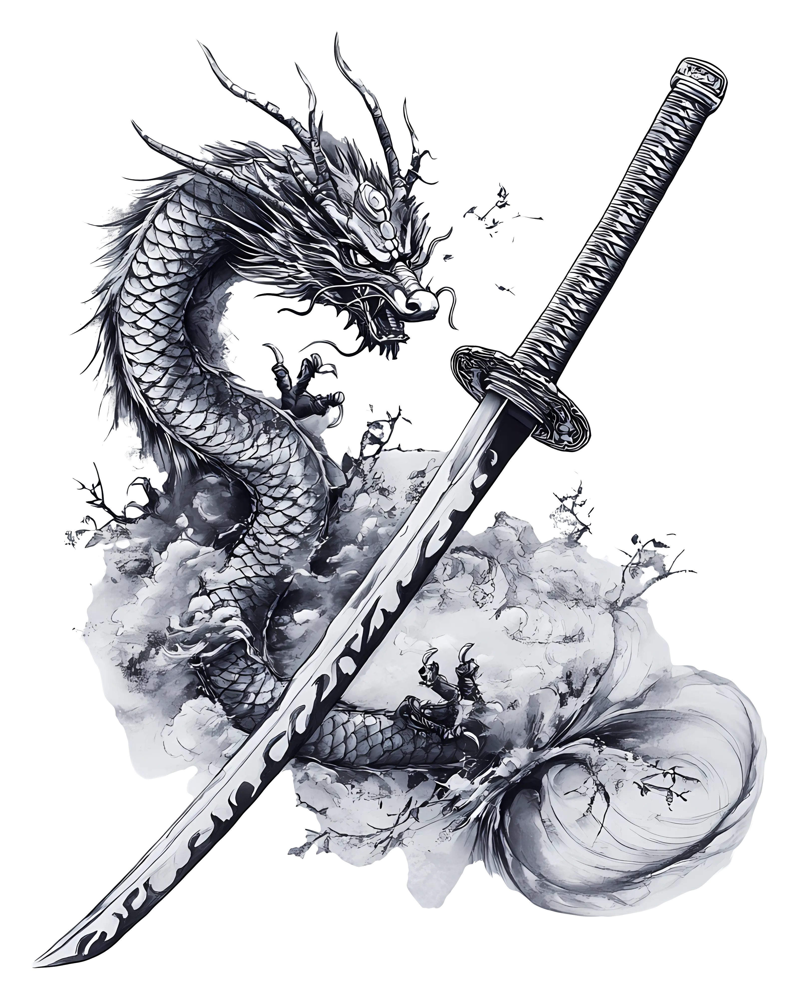 Dragon and Sword Illustration