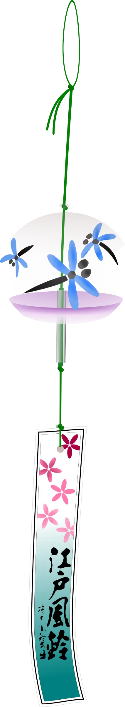 Japanese Wind Chime with Flowers
