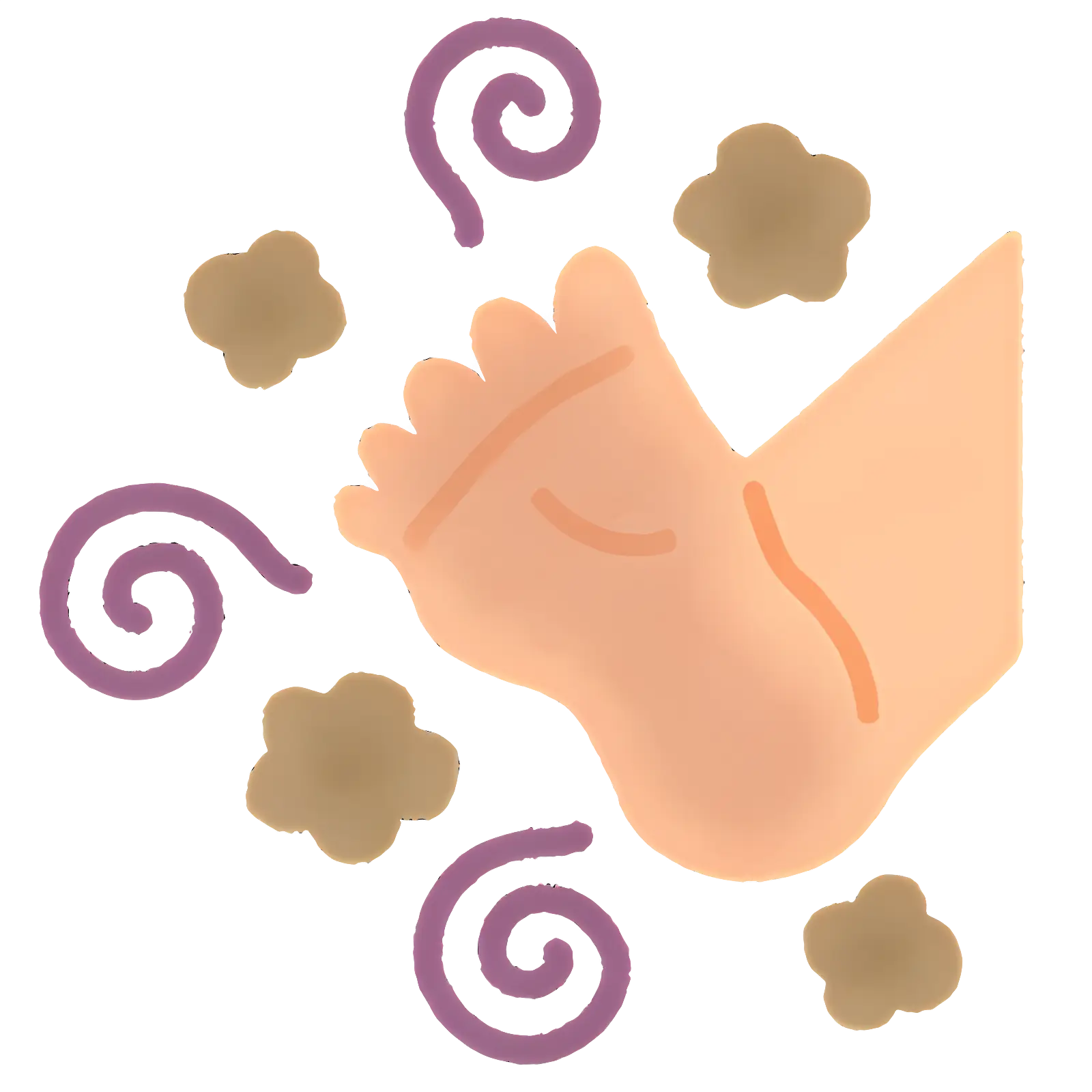 Smelly Foot with Odor Lines