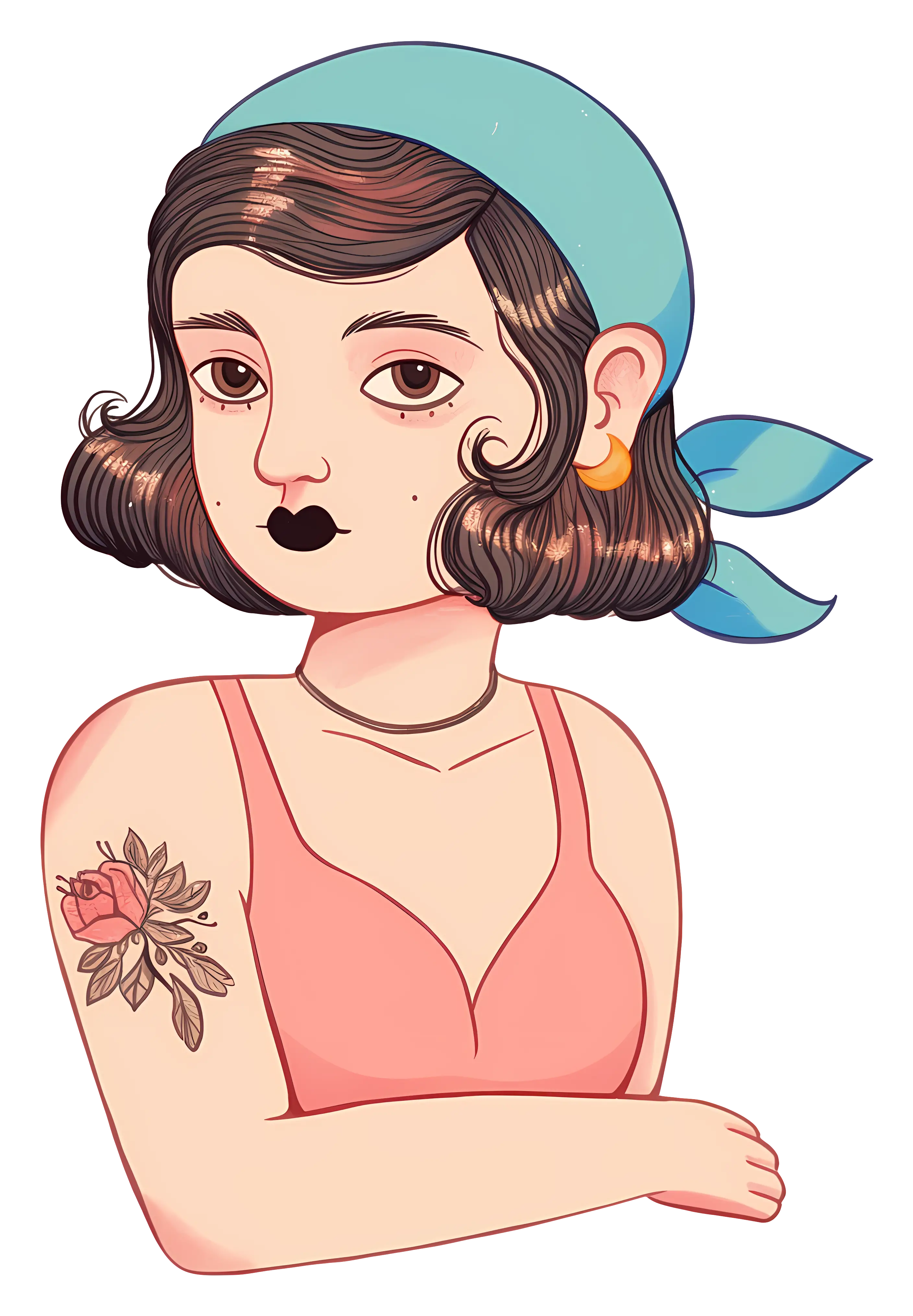 Stylish Girl with Tattoo