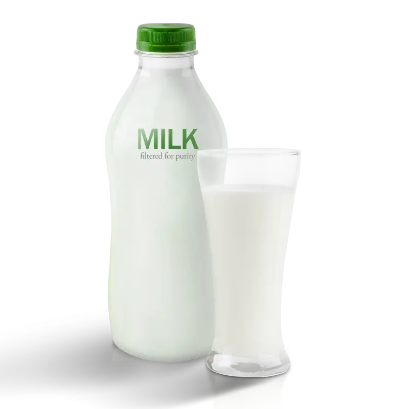Milk Bottle with Glass of Milk