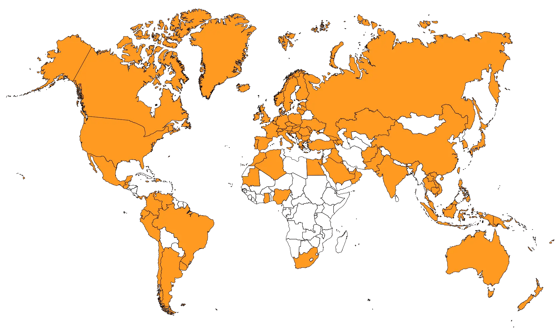Orange World Map Illustration