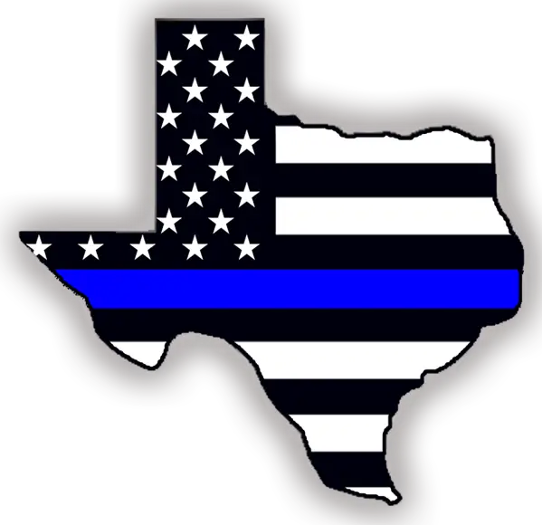 Texas Flag with Blue Line