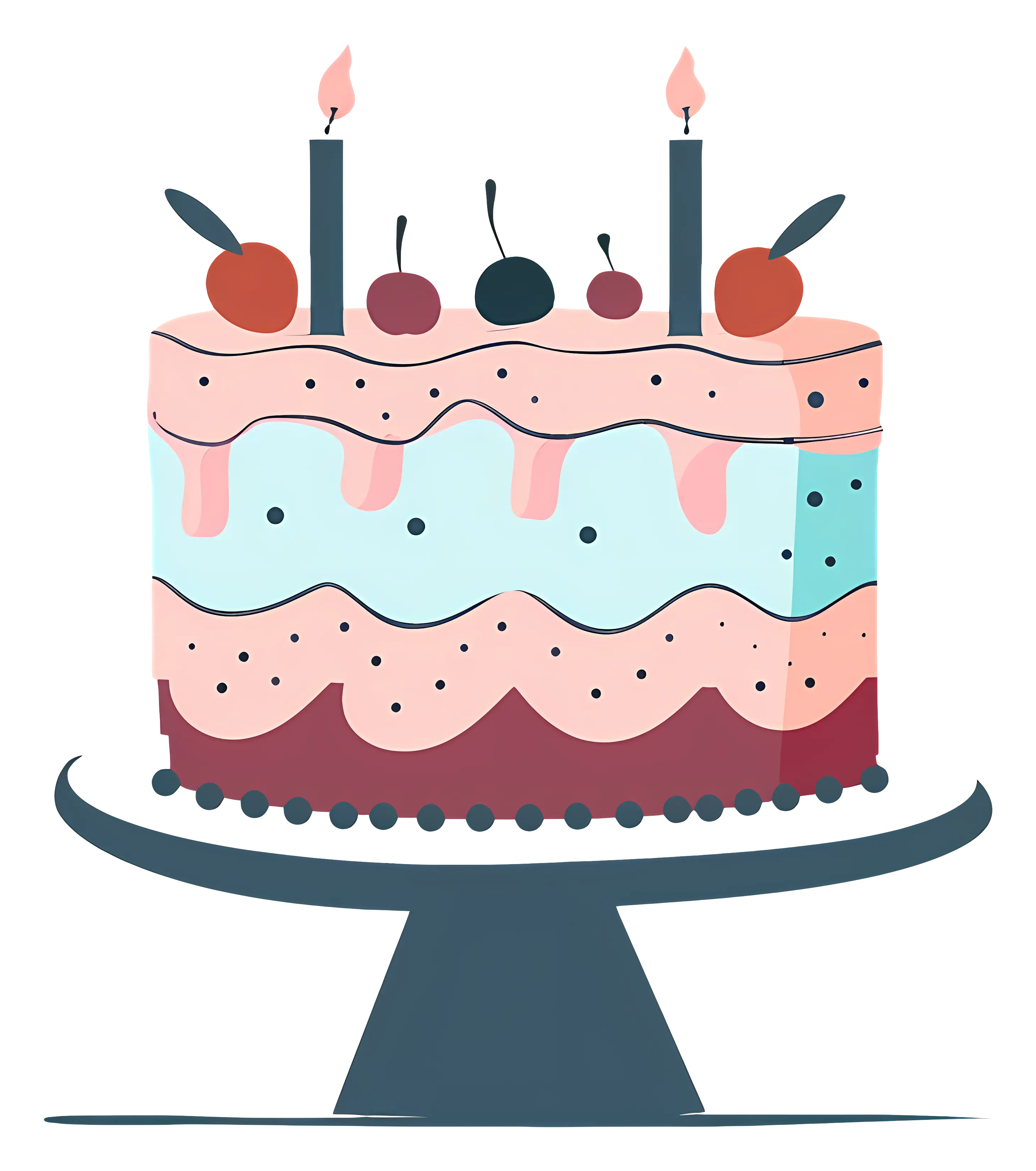 Colorful Birthday Cake with Candles