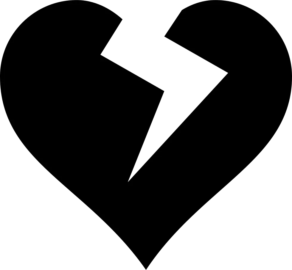 Black Broken Heart Icon