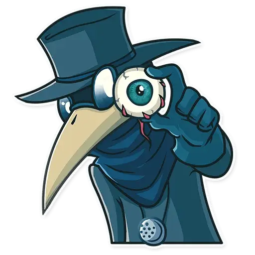 Cartoon Bird Holding Eyeball