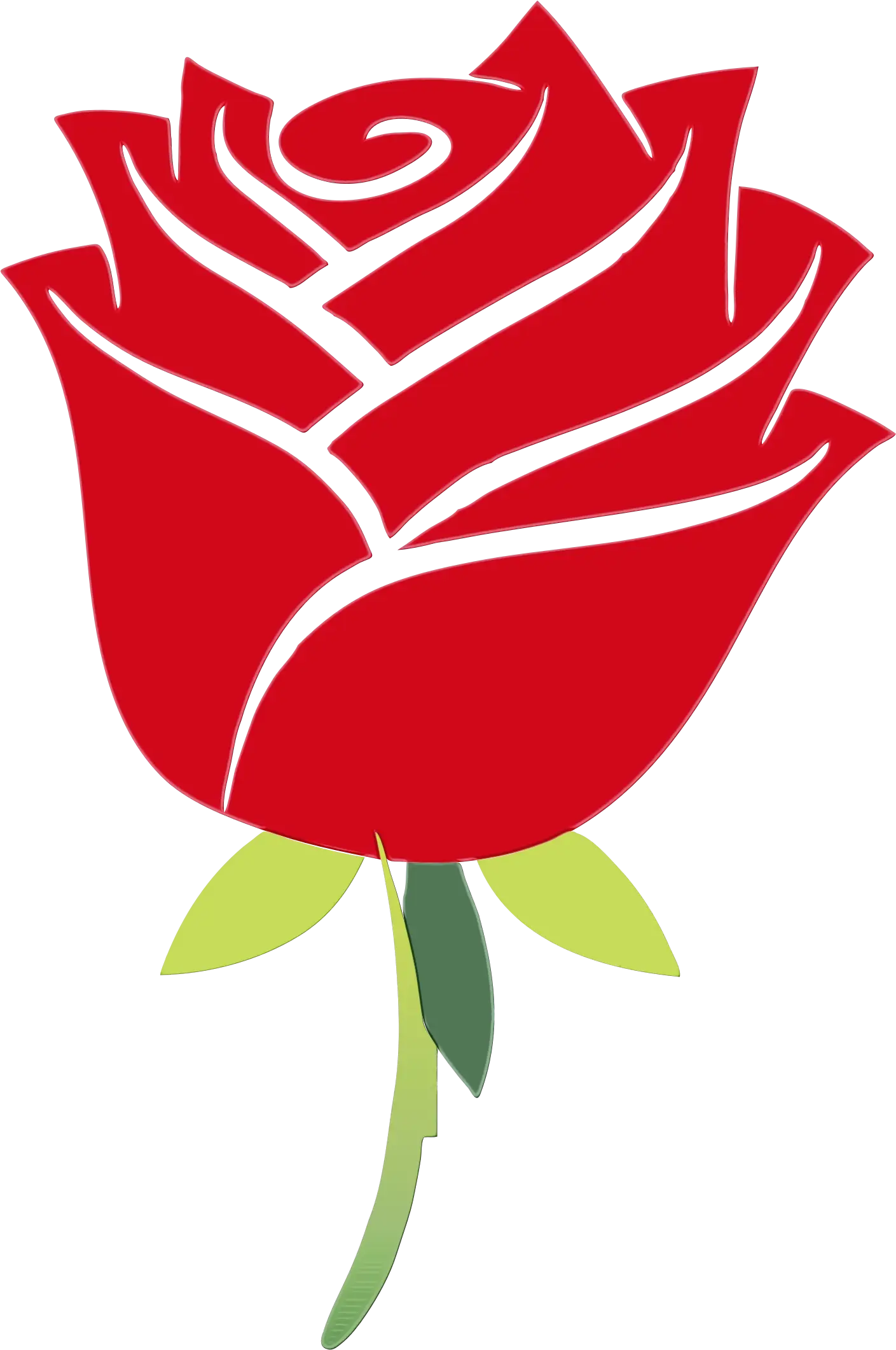 Cartoon Red Rose Flower Art