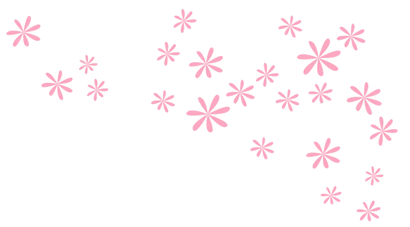 Pink Flowers Pattern on Transparent Background