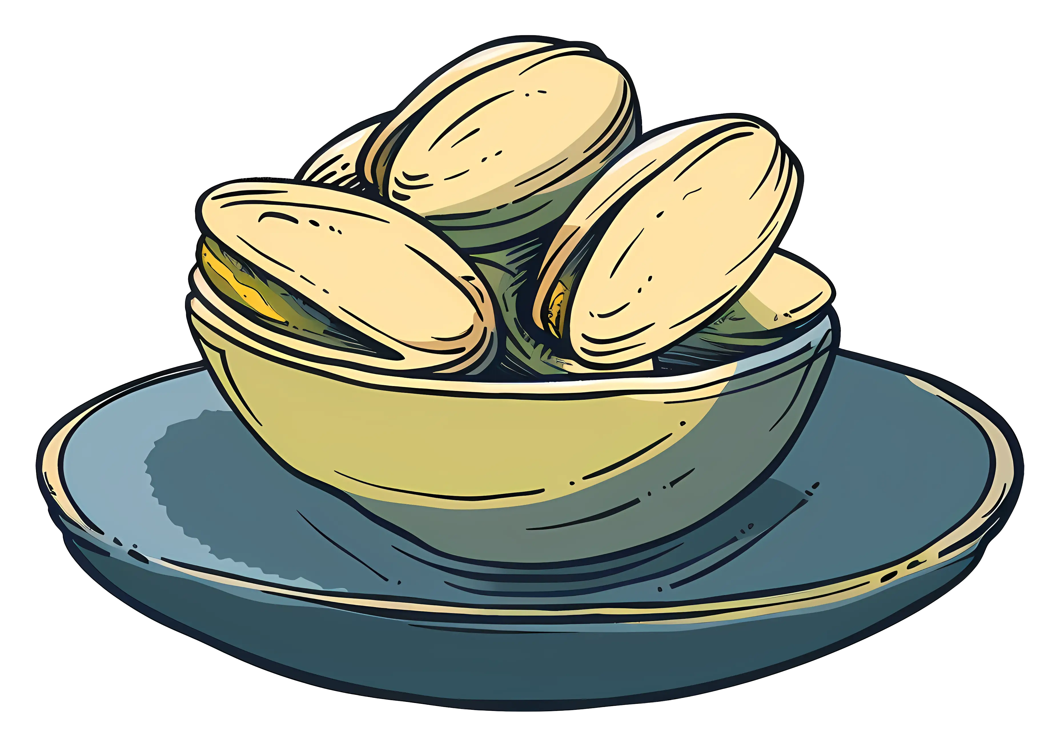 Bowl of Pistachios on a Plate