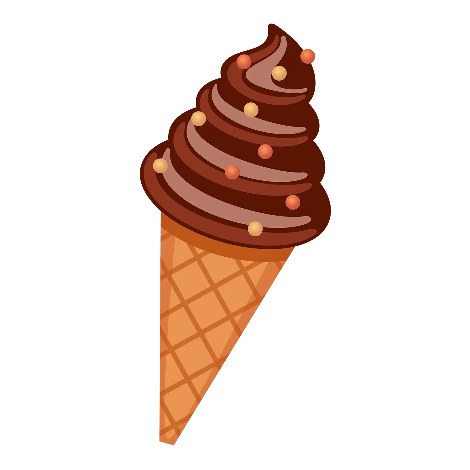 Chocolate Ice Cream Cone Illustration