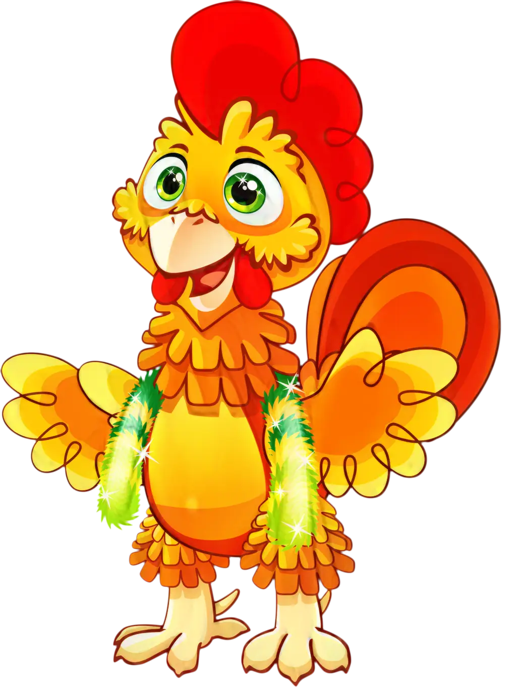 Colorful Cartoon Rooster