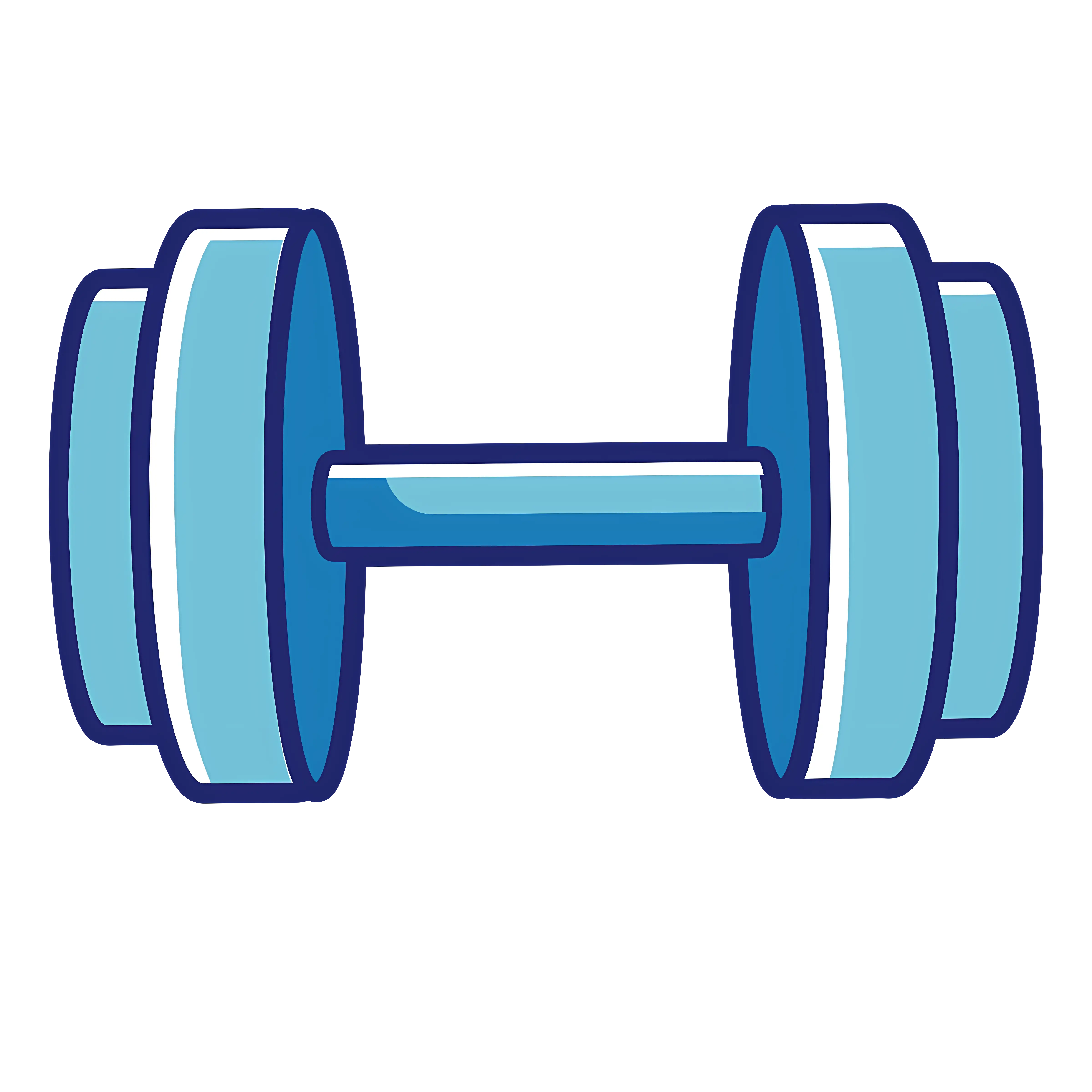 Blue Dumbbell Cartoon Illustration