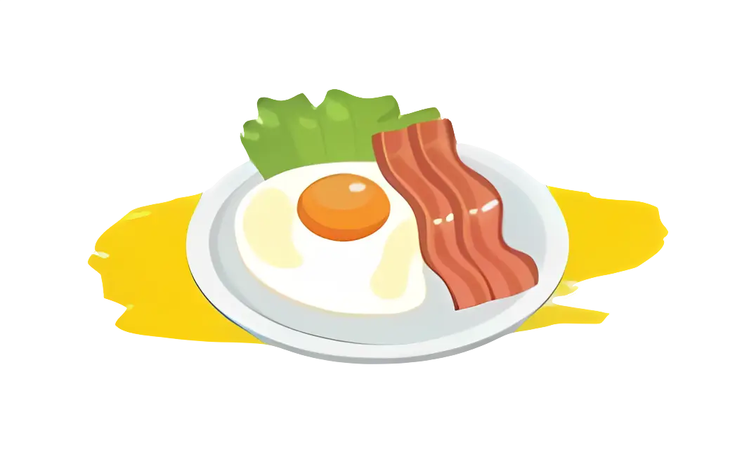 Breakfast with Bacon, Egg, and Lettuce