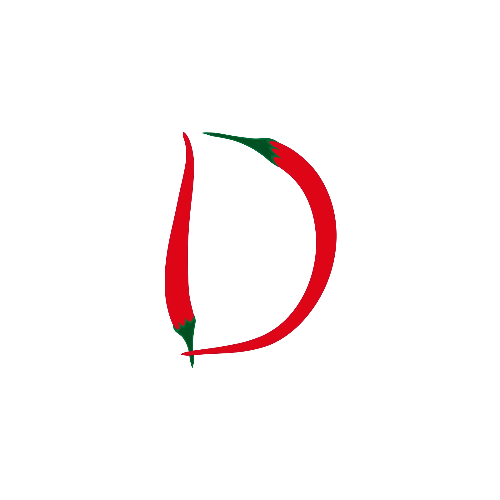 Chili Pepper Shaped Letter D