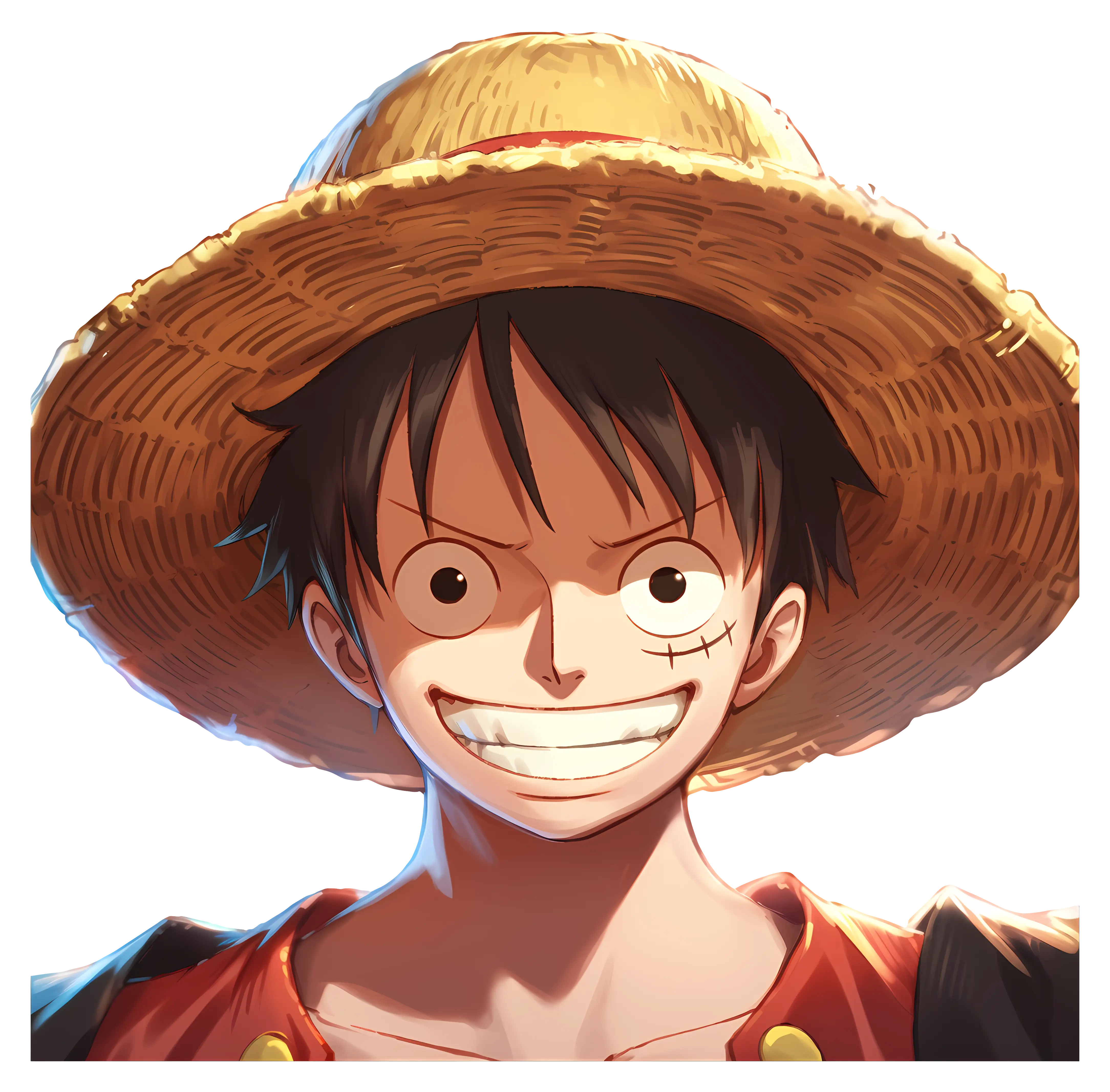 Straw Hat Boy in Anime Style