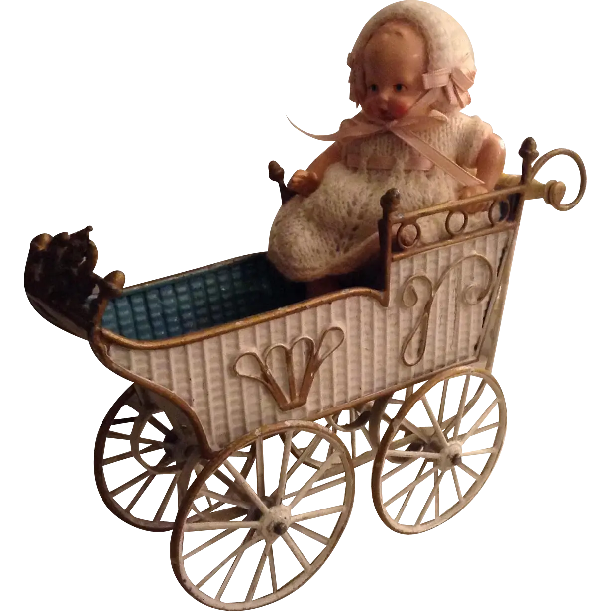 Vintage Baby Carriage with Doll