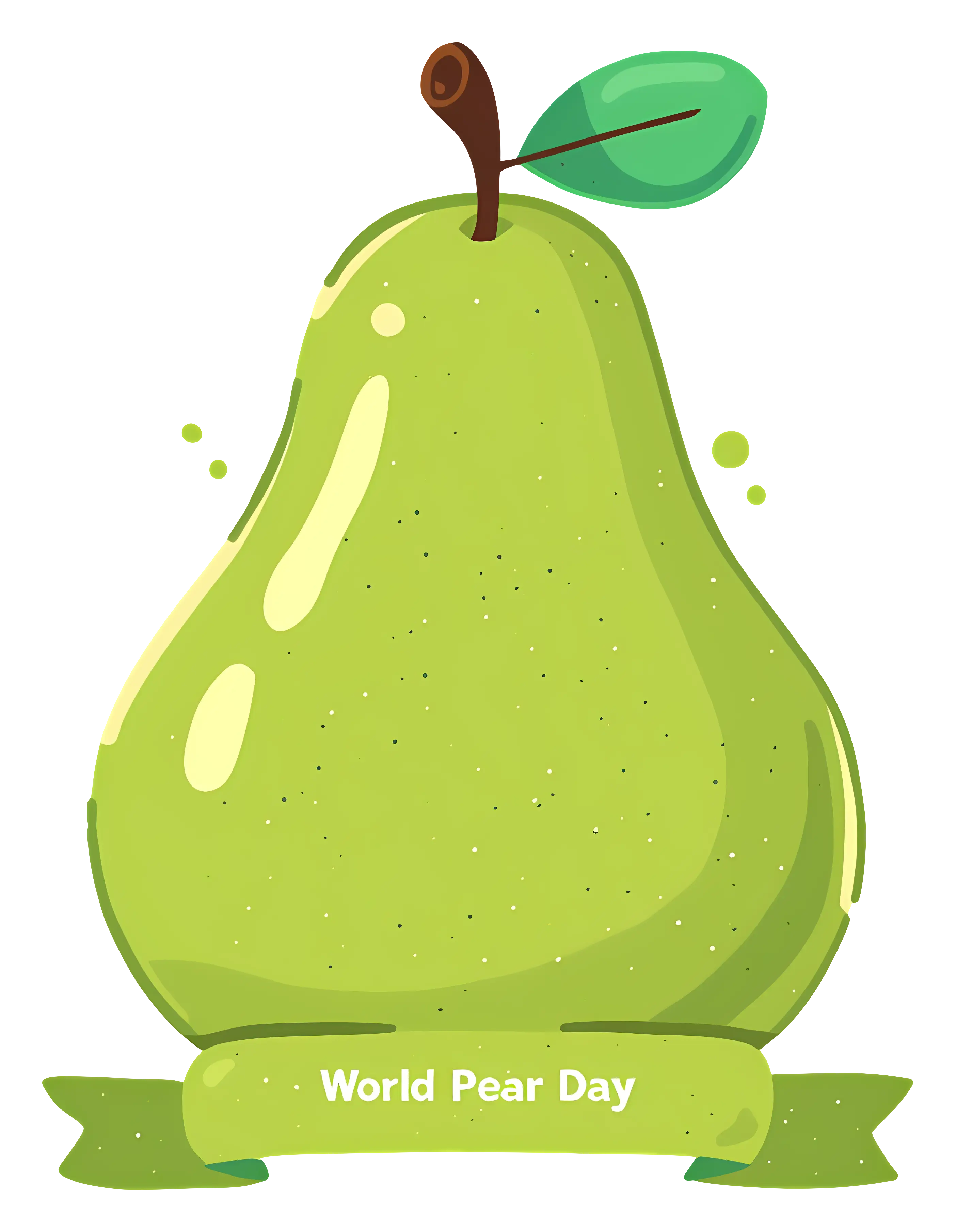 Green Pear Illustration for World Pear Day