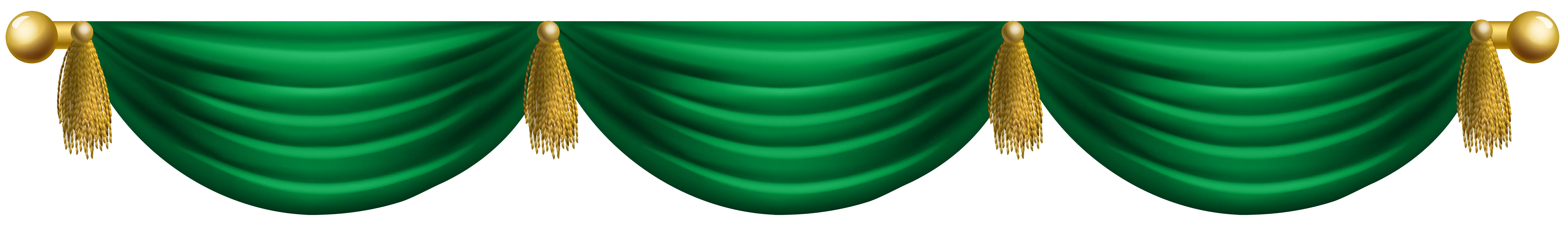 Green Curtains with Tassels