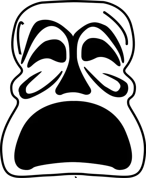 Black and White Crying Face Illustration