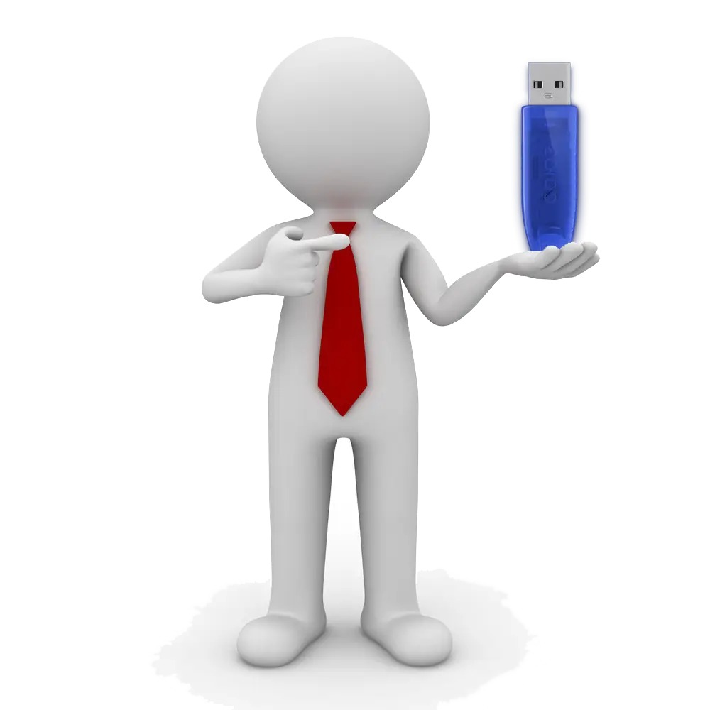 Person Holding Blue USB Drive