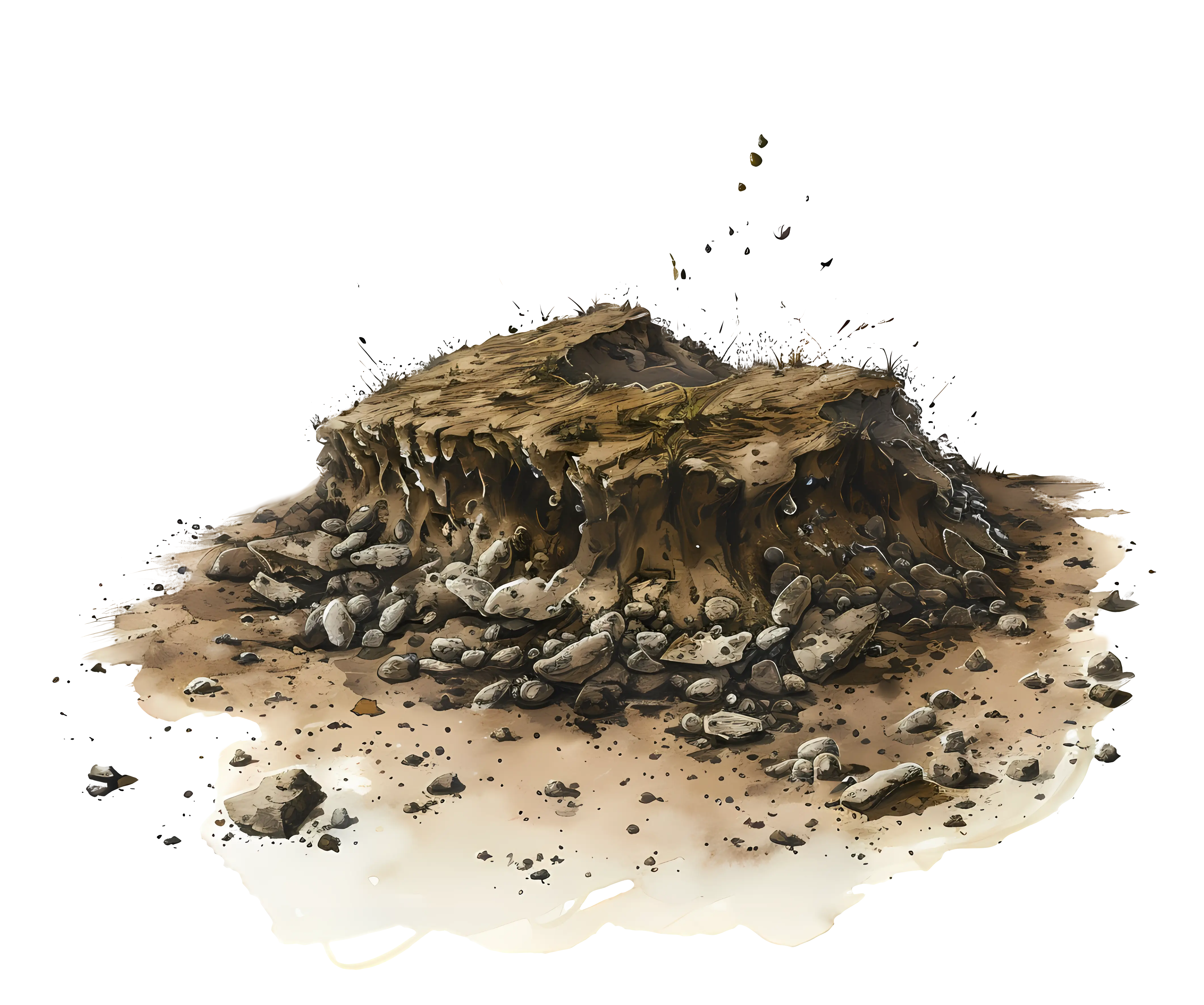 Soil and Rocks Illustration