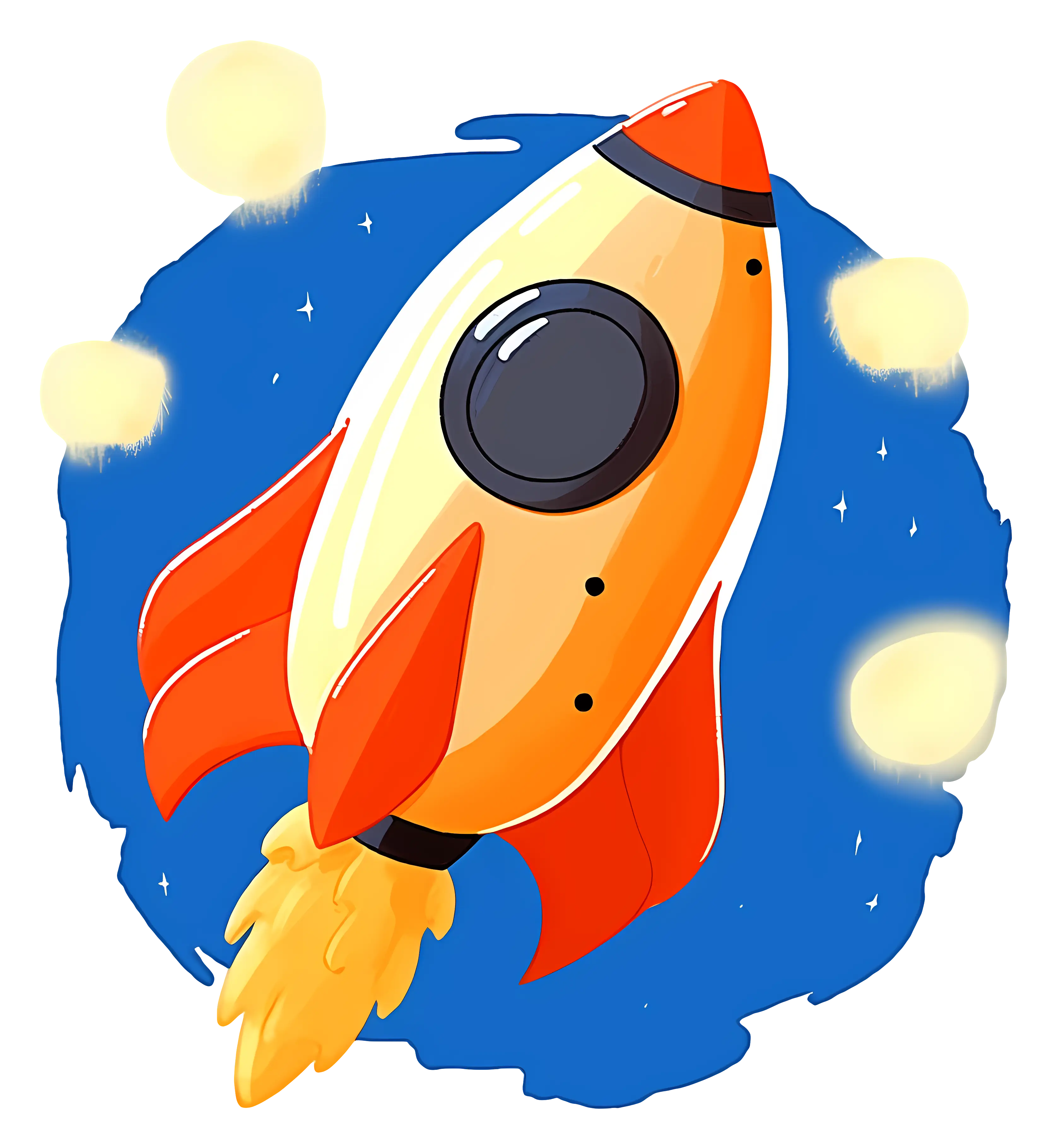Cartoon Style Rocket in Space