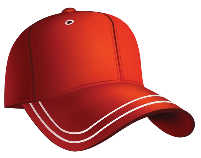 Red Baseball Cap with White Stripes