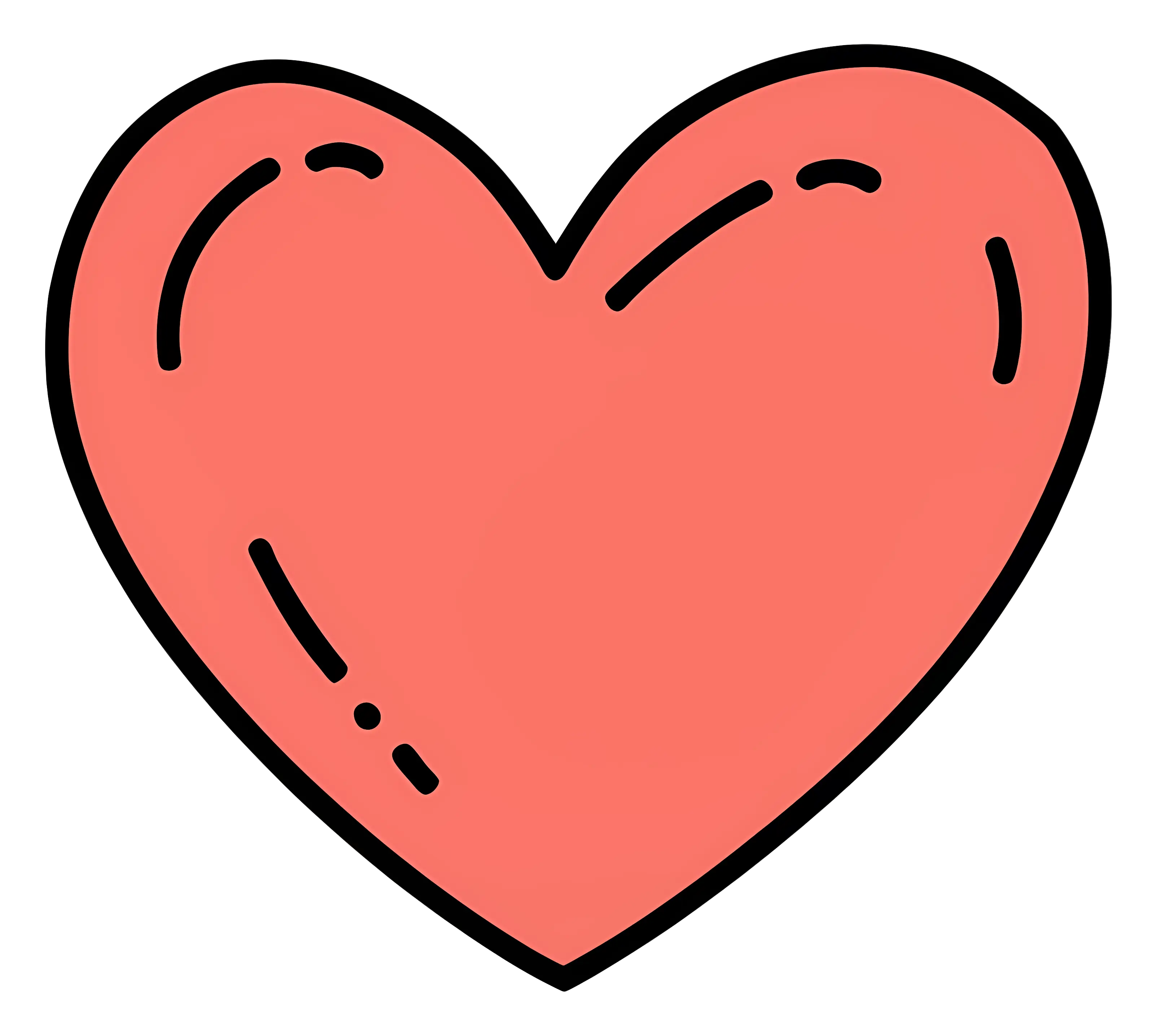 Cute Red Heart Doodle Illustration