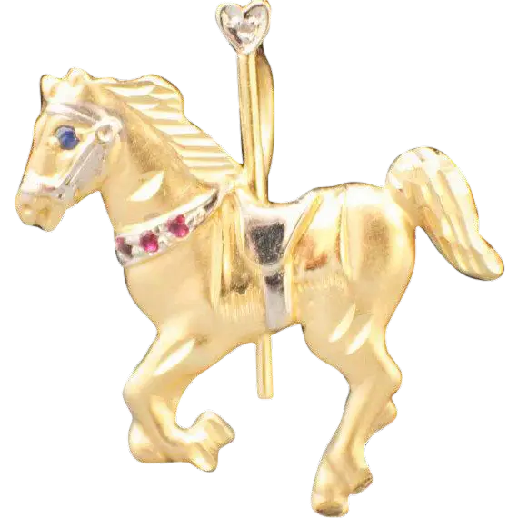 Golden Carousel Horse Ornament