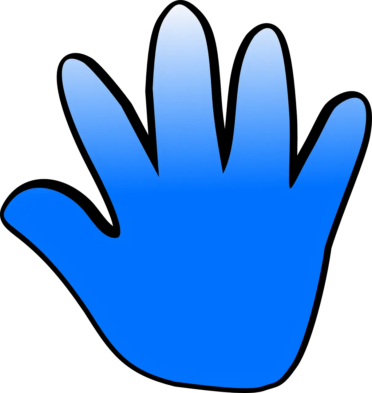 Blue Hand Illustration with Gradient Design