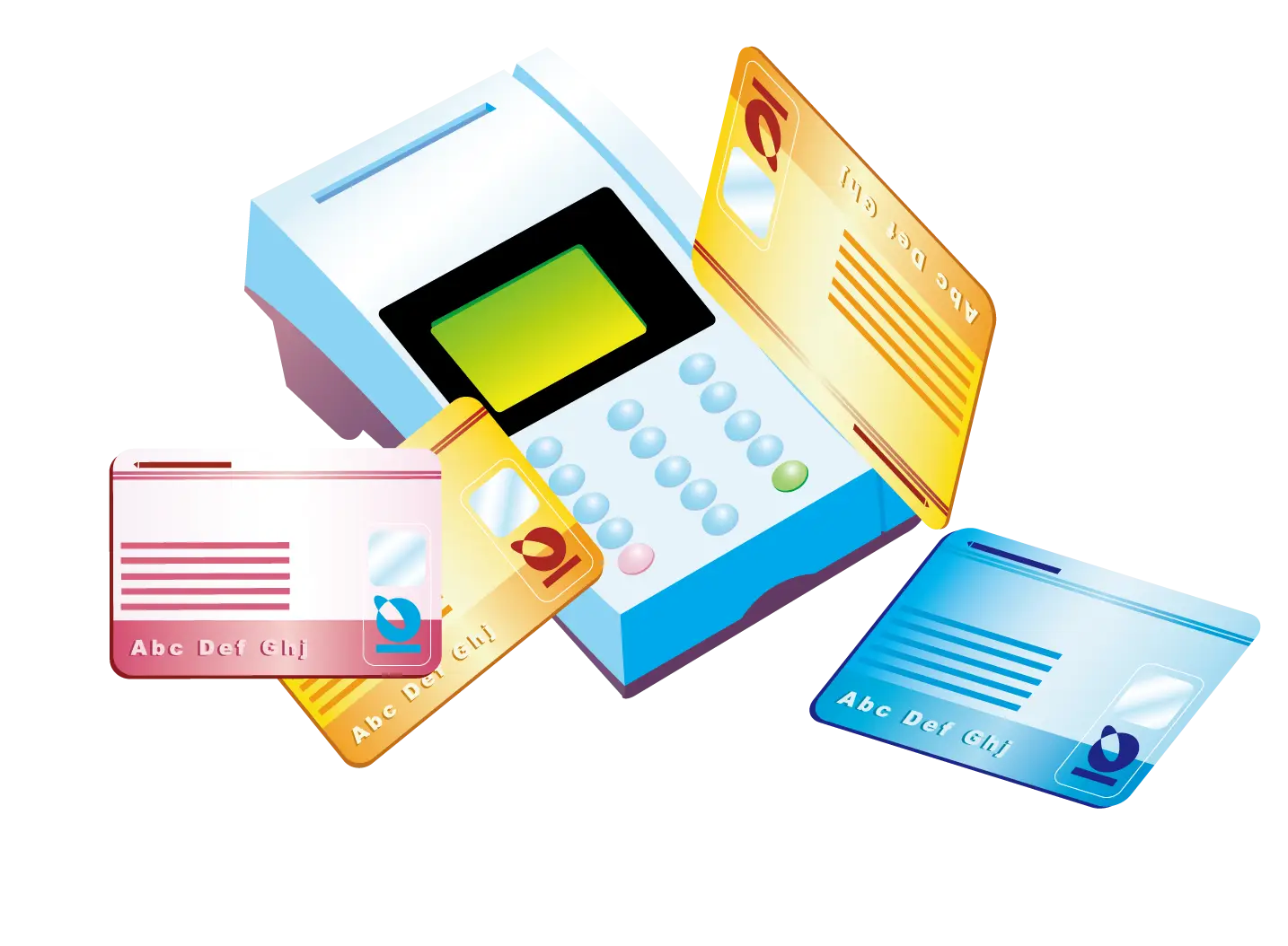 Credit Cards and Payment Terminal Illustration