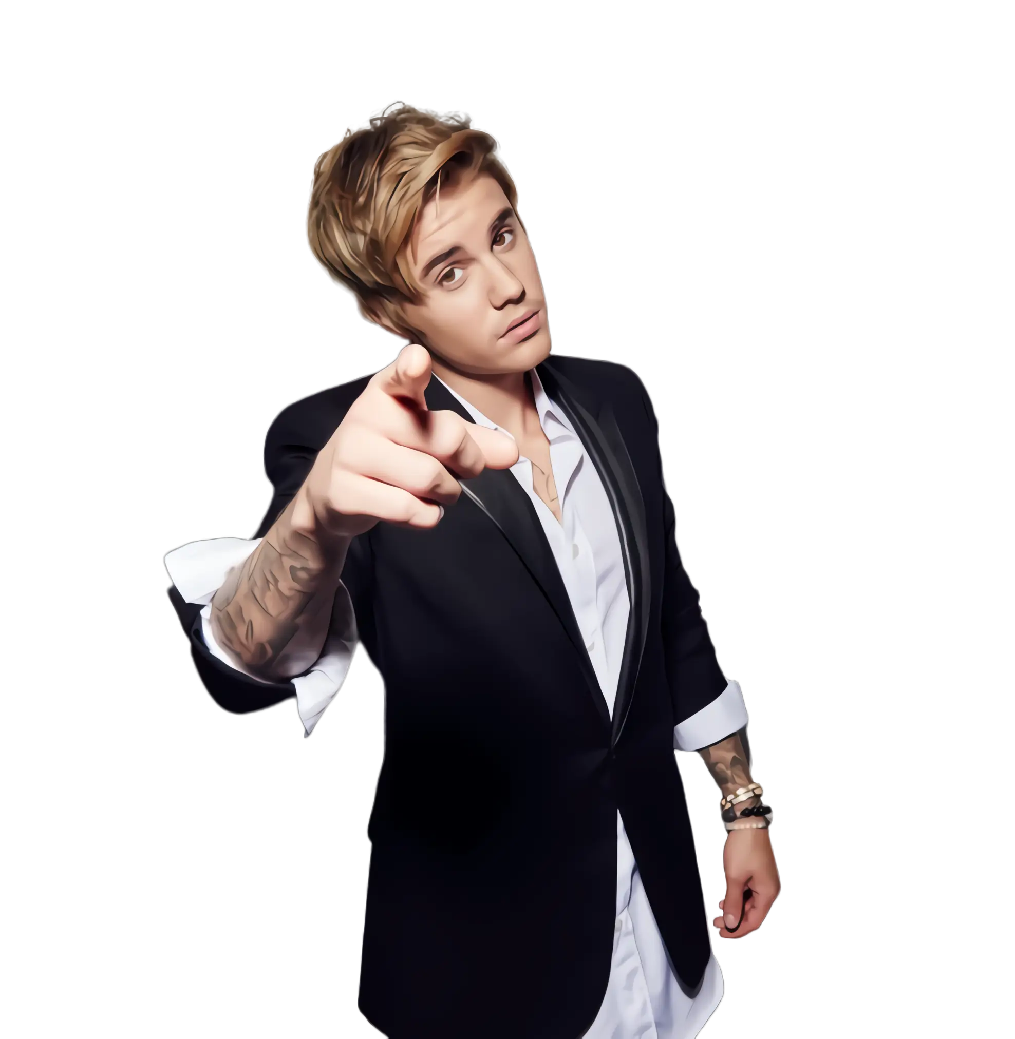 Person in Suit Pointing