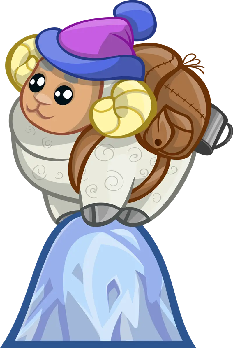 Cute Ram in Winter Hat Cartoon