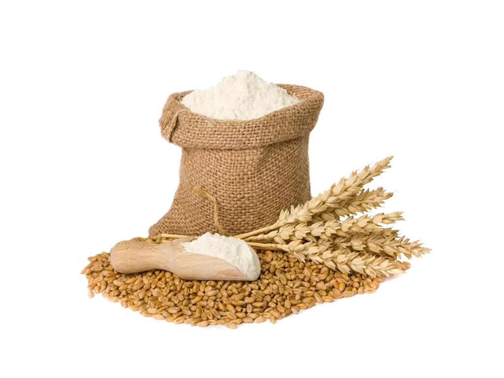 Sack of Flour and Wheat Stalks on Grains