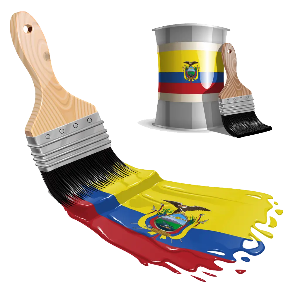 Ecuador Flag with Paint Brush