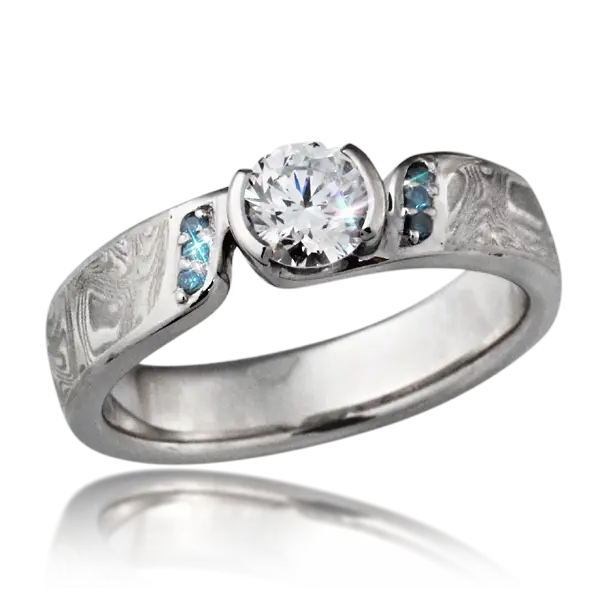 Elegant Silver Diamond Engagement Ring