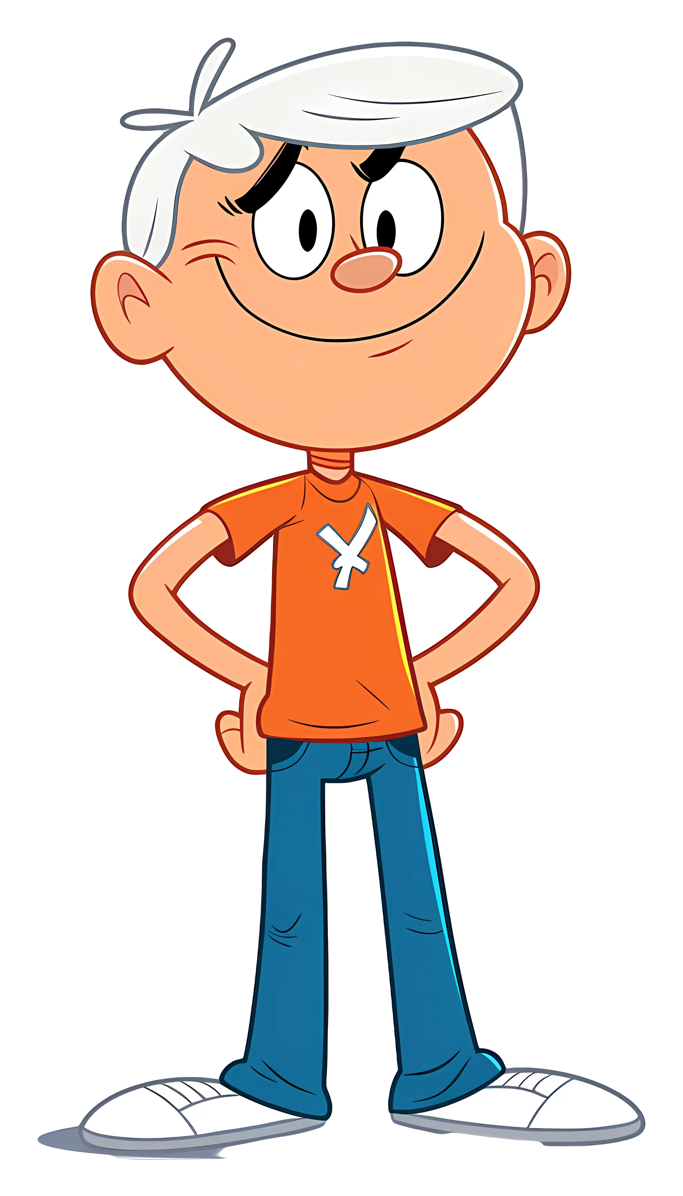 Cartoon Boy Character Illustration with Orange Shirt