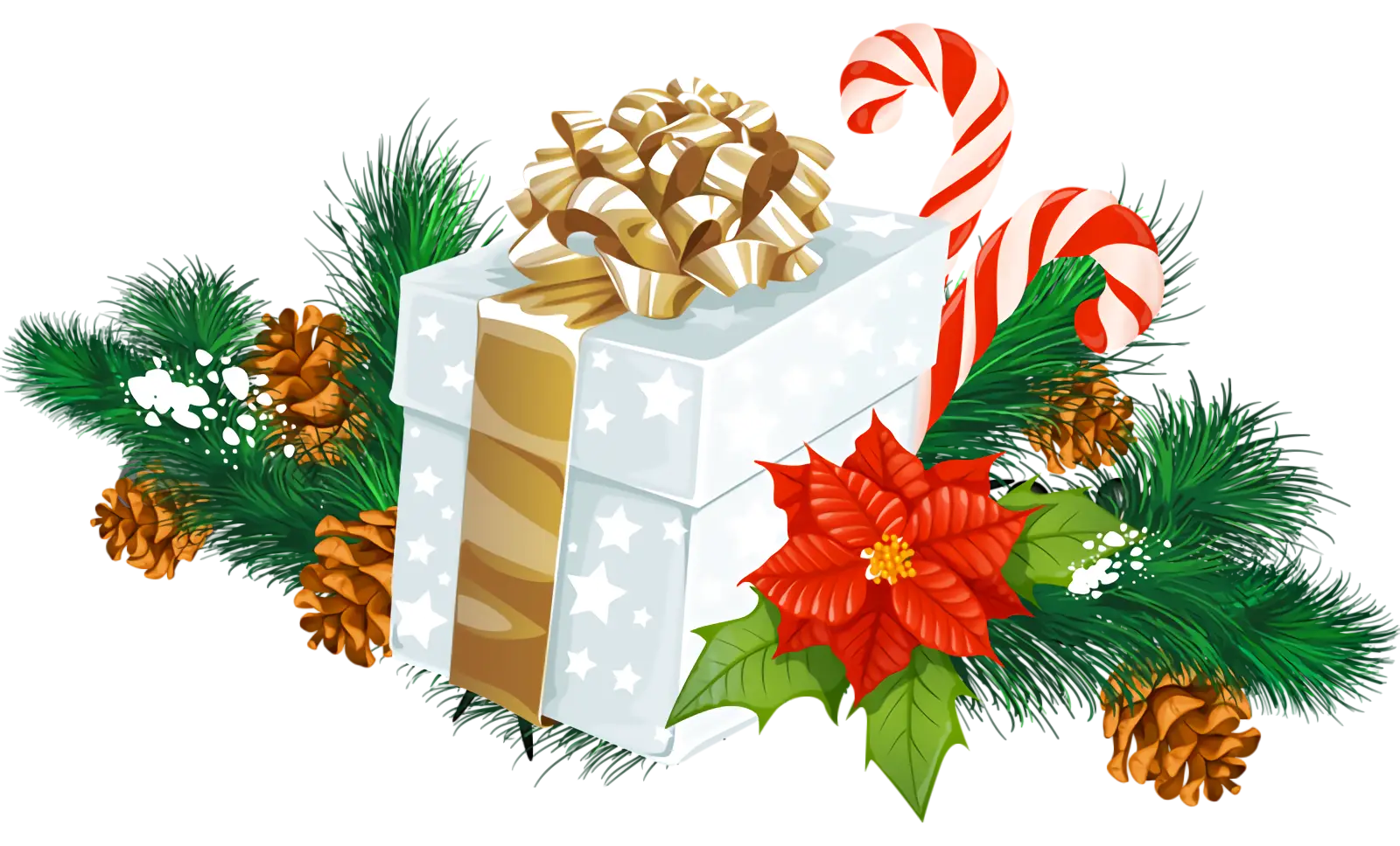 Beautiful Christmas Gift with Festive Decorations