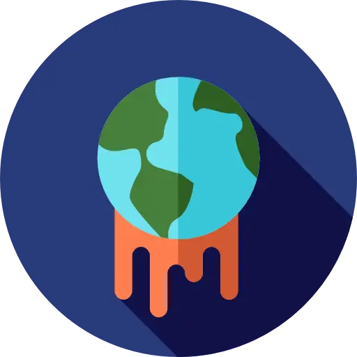 Melting Earth Icon for Climate Change