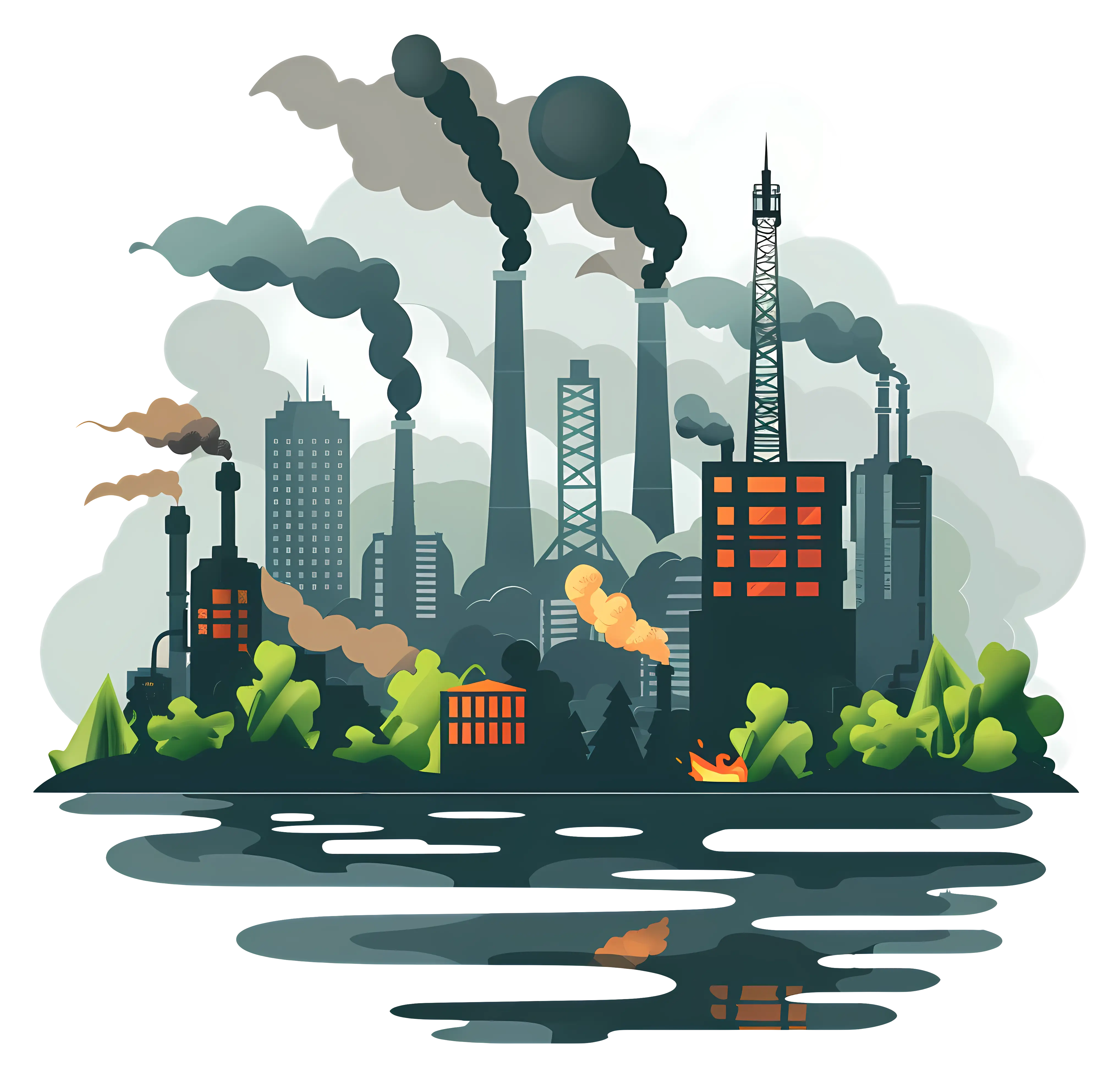 Industrial Pollution with Smoke